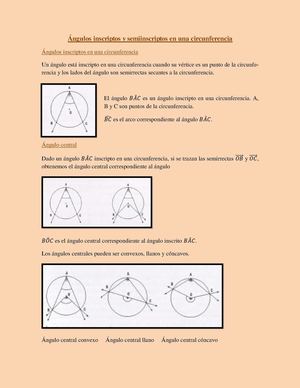 Ángulos inscritos y semiinscritos en una circunferencia