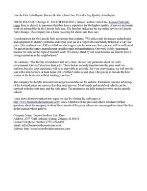 Lincoln Park Auto Repair, Bucaro Brothers Auto Care, Provides Top Quality Auto Repair