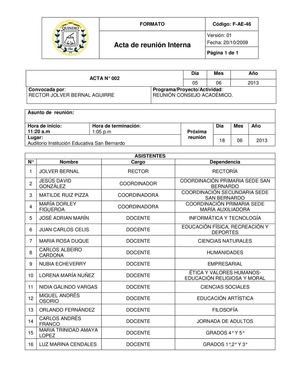 Acta Consejo Academico - CIDEP