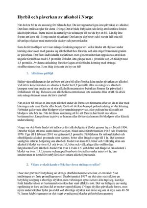 Hyrbil och påverkan av alkohol i Norge
