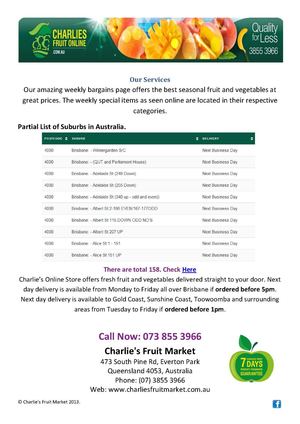 Charlies Fruit Market - Our Services