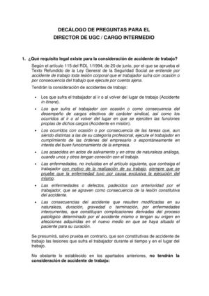 DECÁLOGO DE PREGUNTAS PARA EL CARGO INTERMEDIO