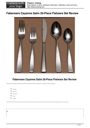 Faberware Cayenne Satin 20-Piece Flatware Set Review