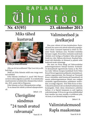 Raplamaa Ühistöö nr 43, 23. oktoober 2013