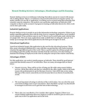 Remote Desktop Services: Advantages, Disadvantages and Its Scanning