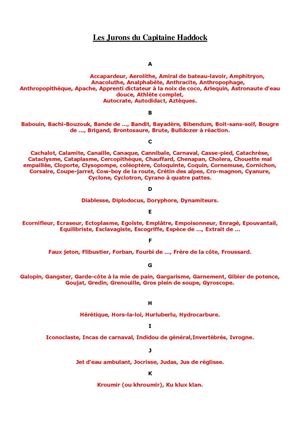 Les Jurons du Capitaine Haddock