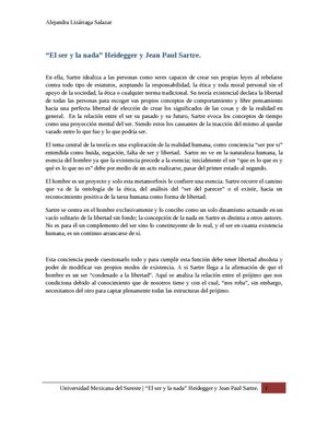 introducción del texto "El ser y la nada"