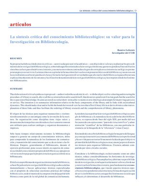 El conocimiemto bibliotecologico