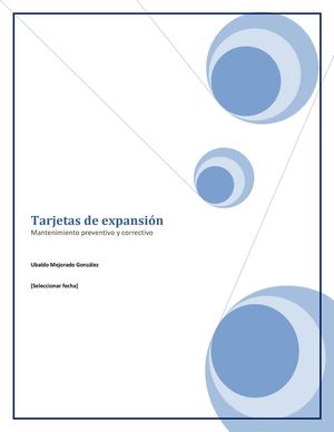 Mantenimiento preventivo y correctivo Tarjetas perifericas.