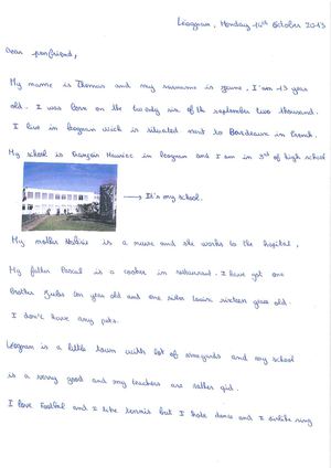 first personal letters to our penfriends