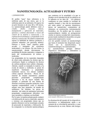 NANOTECNOLOGÍA, ACTUALIDAD Y FUTURO