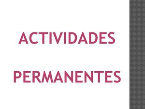 ACTIVIDADES PERMANENTES DE ESPAÑOL