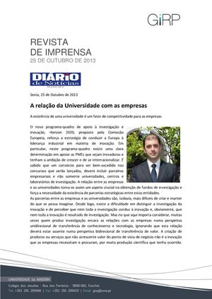 Revista de Imprensa de 25 de outubro de 2013
