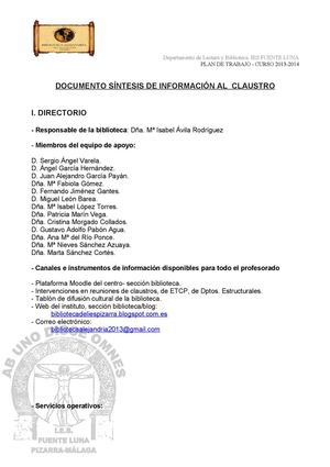 Plan de trabajo 13-14