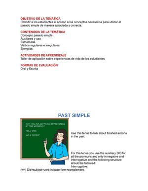 Explaining Simple past