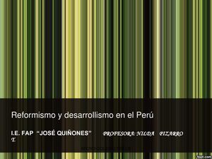 Reformismo y Desarrollismo