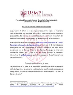 Por qué publicar mi tesis en el Repositorio Académico - USMP