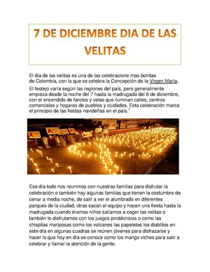 DIA DE LAS VELITAS