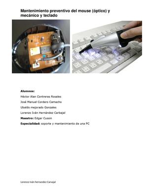 Mantenimiento correctivo a raton y teclado