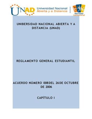 Reglamento General estudiantil unad