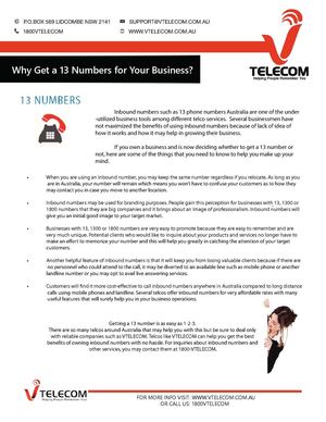 13 number for your business