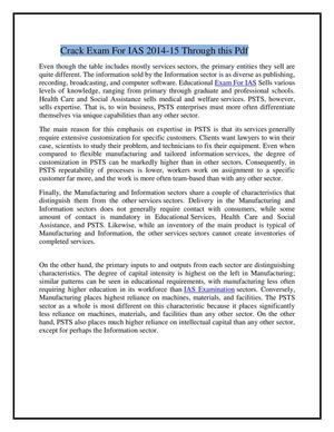Crack Exam For IAS 2014-15 Through this Pdf