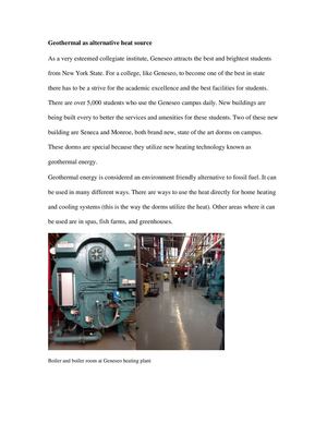 Geothermal energy in Geneseo