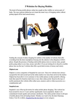 5 Websites for Buying Mobiles