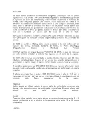 historia corregimiento matituy