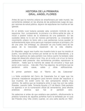 HISTORIA DE LA PRIMARIA GRAL. ANGEL FLORES