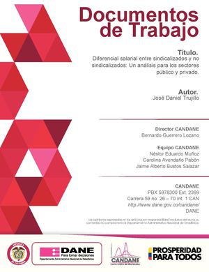 Diferencia salarial entre sindicalizados y no sindicalizados DANE