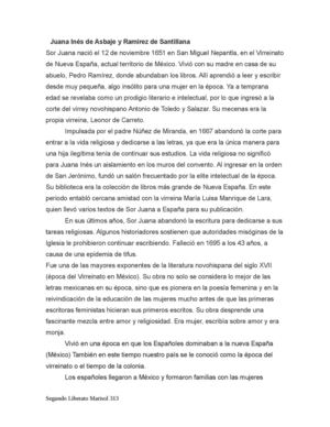 Biografía de Sor Juana Inés de Asbaje y Ramírez de Santillana
