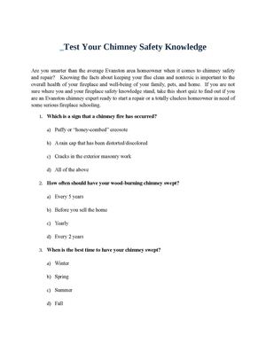 Test Your Chimney Safety Knowledge