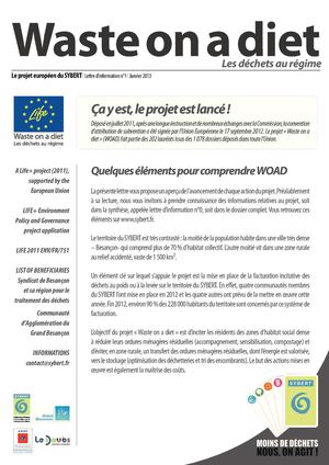 Waste on a diet : lettre d'information n°1