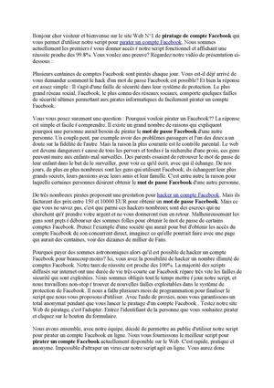 Pirater un compte facebook