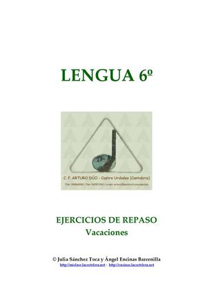 Lengua 6º. Vacaciones