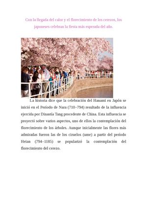 La celebración del Hanami en Japón