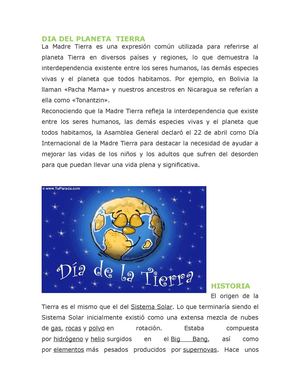 Dia del Planeta Tierra