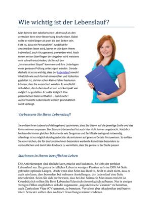 Wie wichtig ist der Lebenslauf?