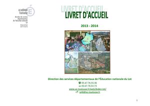 Livret d'accueil 2013-2014 de la DSDEN du Lot