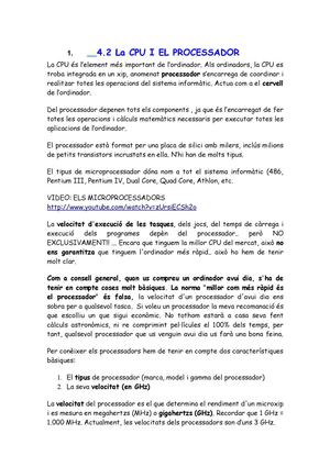 Característiques tècniques del microprocessador