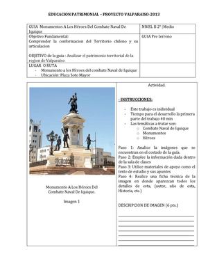 guía pre entrega Monumento Heróes