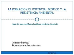 POTENCIAL BIOTICO, RESISTENCIA AMBIENTAL