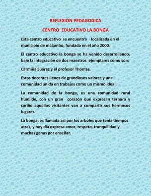 REFLEXIONES PEDAGOGICAS