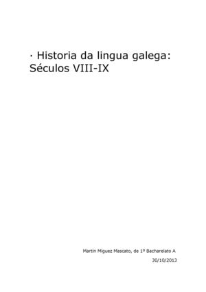 Historia da lingua galega