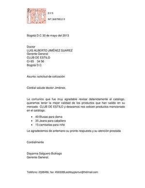 solicitud de cotizacion