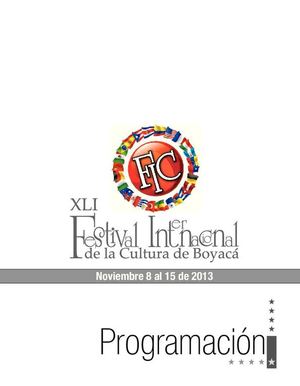 Programación del Festival Internacional de la Cultura 2013