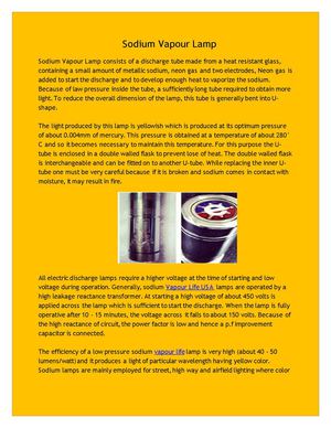 Sodium Vapour Lamp
