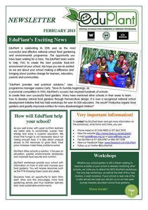 EP 2013 - First Newsletter - Feb13