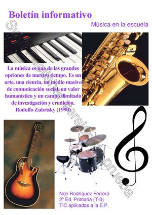 Boletín informativo, Música en la escuela.